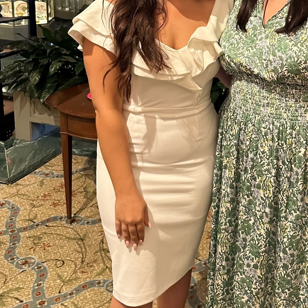 Selfie Leslie White Ruffle Dress